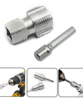 Heavy Duty Pvc Pipe Threader Set With 1/2 And 3/4 Inch Dies For Smooth Plumbing Repairs Easy Electric Drill Adapter Tool for threading PVC.