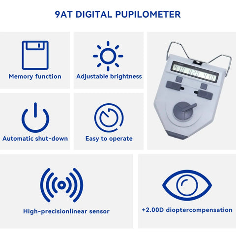Pupillary Distance Meter Optical Instrument for Fast Precise PD Readings in Optometry Pro Grade Pupilometer With Direct Point Taking and High Positioning Accuracy for Eye Care Pros, digital display