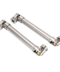 Two Pack Stainless Steel M4 RC Drive Shafts For One Tenth Scale Crawler Upgrades Universal Round Brass Ball Joint Beefed Up Low Noise High Torque Spline Design 113mm Length Fits SCX10 II And Similar Rigs