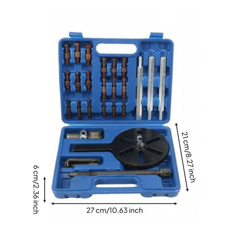 Pro Three Jaw Bearing Extractor Puller Kit Removes Inner Bearings Fast Using Strong Steel Build For Mech And Home Owners No Damage Saving Time On Rides And Cars Rock Hard Tools Every Time With High Power For Real Deals Without Hassle. blue case 27 cm x 21 cm bearing puller set