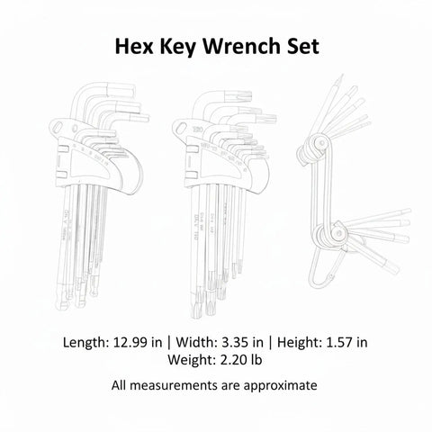 Cool CRV Alloy Steel Hex Key Wrench Toolkit, Three Piece Color Coded Set For Assembly And Repair, Rock Solid Durability To Handle Heavy Duties With Ease. 12.99 x 3.35 x 1.57 in, 2.20 lb