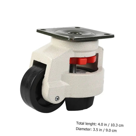 4X Heavy Duty Leveling Casters With Swivel Plate GD-80F Universal Workbench Wheels Adjustable Feet 500kg Load Capacity Per Wheel Built for Industrial Equipment and Heavy Duty Shop Benches, 4.0 in x 3.5 in, nylon wheel