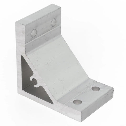 Heavy Duty 90 Degree Aluminum Corner Bracket Joint Fastener For 2020 Profile L Shape Connector Silver Finish shown at an angle.