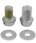 Heavy Duty Rear Drive Prop Shaft Retaining Bolt Set With Two Washers M12x16 And M10x16 For Can Am Atv including two metal bolts and washers.