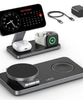 Foldable 3 In 1 Magnetic Wireless Charging Station For Apple MagSafe Charger Stand with iPhone, AirPods, and Apple Watch