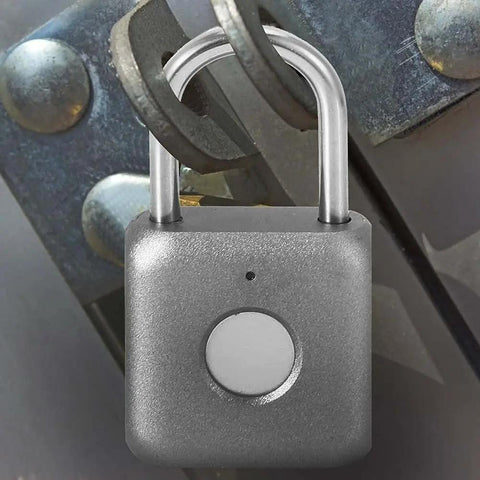 Fingerprint Padlock Keyless Lock For Lockers Backpacks Gym Bags And Luggage Gray Metal Lock With Ultra Fast 1 Second Unlock