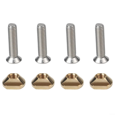 Heavy Duty Hydrofoil Wing Screw Kit And Foil Board Fixings For Surfing, showing metal screws and nuts for secure mounting