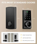 Front and back view of Keyless Entry Smart Door Lock With Touchscreen Keypad Auto Lock Ultra Quiet Motor BHMA Grade 3