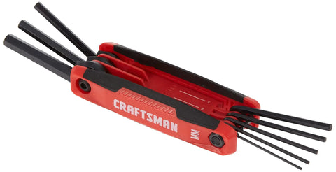 Folding 25 Key Hex Key Set, 3 Pack, Durable Composite Construction, Rubber Grip Inserts, SAE Sizes, chamfered edges visible