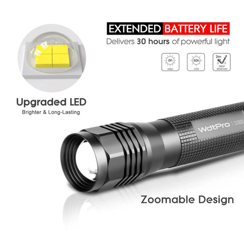 Beast Bright LED Flashlight S3000 1600 Lumen High Powered Pocket Light With Zoomable Beam IP67 Waterproof