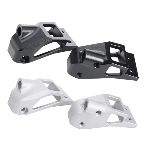 2 Pc Aluminum Front And Rear Shock Tower Bracket Mount For VS4-10 RC Crawler Upgrade in black and silver finish