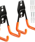 Heavy Duty Wall Hook Set 2 Pack For Garage Storage Durable Metal Wall Mount Hooks shown with screws and anchors