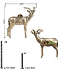 Kickass Solid Brass Cabinet Knobs With Super Sweet Retro Animal Drawer Pulls For Kitchen Cupboards Heavy Duty Furniture Hardware Featuring Smooth Adjustable Cuttable Step Screws, goat shapes with dimensions shown.