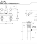 Installation diagram of 4 Inch Centerset Bathroom Faucet In Oil Rubbed Bronze With Drip Free Ceramic Cartridge And Brass Pop Up Drain Included