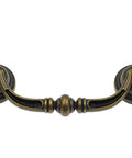 8Pcs Bail Drawer Handles Set Center To Center 3.5 Inch Hole Spacing Bronze Antique Drop Pulls for Desks and Cabinets close-up view