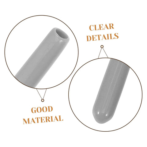 Close-up of gray heavy-duty dishwasher rack end cap showing clear details, as part of Huge Pack Of Dishwasher Rack End Caps And Tine Protectors Featuring A Hell Of An Easy Snap Installation For Modern Kitchens Solid Heavy Duty Replacement Parts That Really Fix Peeling Or Snapped Pegs In A Jiffy.