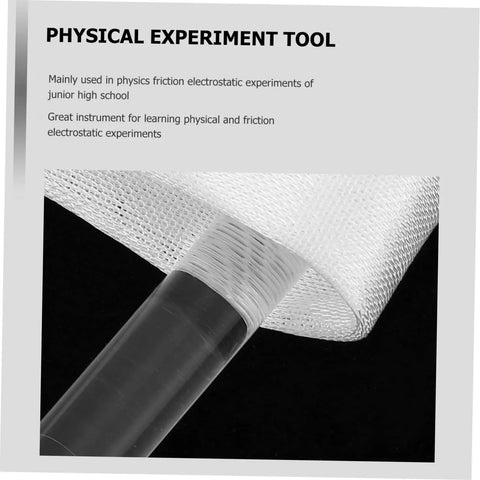 Two Pack Glass Electrostatic Experiment Sticks With Silk Cloth For Static Electricity Learning Lightweight Portable Science Equipment shown with close-up of silk cloth.