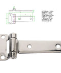 Heavy-duty stainless T-shape hinge for RV yacht and cabinet, rust-resistant and high load capacity, detailed dimensions included.