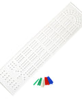 Clear Acrylic Cribbage Board Template Kit With Twelve Colorful Counting Pegs For Game Night Essentials, 9.5 x 38 cm, perfect for scoring.