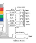 Diagram of a Stack Light Tower With Flash LED 24V DC Industrial Warning Light With 90dB Buzzer Alarm showing wiring connections.