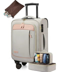 Four Piece Carry On Luggage Set That Really Fits Airline Size Rules, 21 Inch Softside Carry On Suitcases with TSA Lock and spinner wheels
