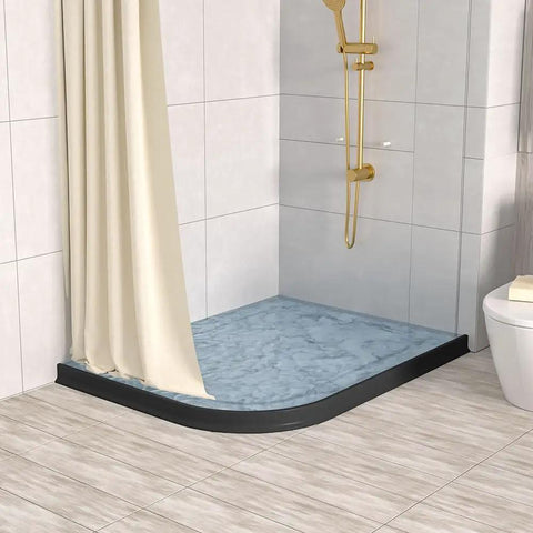 118 Inch Collapsible Shower Water Dam Barrier Keeps Water Inside Threshold And Delivers Wet Dry Separation For Bathroom And Kitchen 
