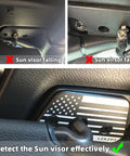 Rugged Aluminum Alloy Sun Visor Clip Repair Kit For Jeep Wrangler JK JL And Gladiator Fixes Sagging Visor With American Flag Black Finish