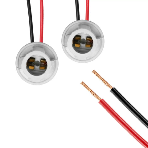 Two pre-wired connectors from T10 Extension Harness with Ten Bulbs and Ten Sockets for Brake Lights Turn Signals Daytime Running Lights Tail