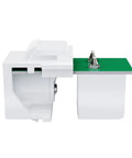 No Sweat 5 Pack DC Keystone Jack With 12 Volt Screw Terminal And 5.5Mm X 2.1Mm Connector showing side view with green terminal.