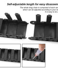 R38 18mm By 50mm Semi Enclosed Drag Chain Cable Carrier for CNC Machines shown disassembled with open sections and connectors.