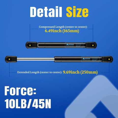 10 Inch Gas Struts 10 Lb With Brackets For Cabinets Truck Tool Box RV Hatches And Boat Lids Beefy Heavy Duty Lift Supports