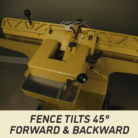 Six Inch Jointer With Three Auto-Set High Speed Steel Knives, 1 HP Single Phase, showing 45° tilting fence, Model 54A