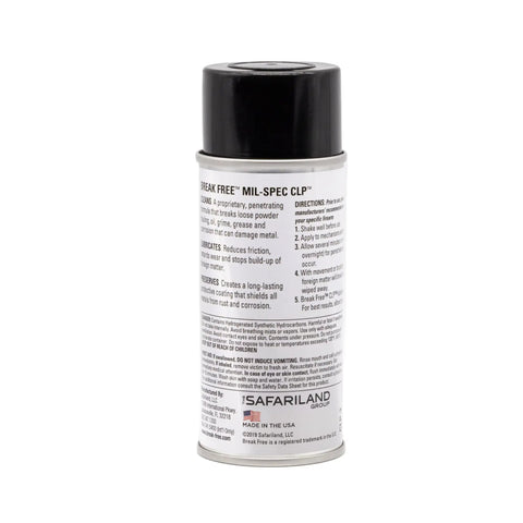 CLP Gun Cleaner Lubricant Preservative Spray With Synthetic Oil, 4 oz aerosol can, detailed product label view