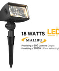 18W Low Voltage LED Landscape Flood Light With Adjustable Wall Spotlight Waterproof Outdoor Lighting For Garden Path Lawn Patio And Security 600 Lumen Warm White 2900K For Cozy Curb Appeal