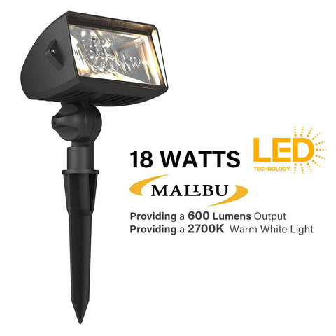 18W Low Voltage LED Landscape Flood Light With Adjustable Wall Spotlight Waterproof Outdoor Lighting For Garden Path Lawn Patio And Security 600 Lumen Warm White 2900K For Cozy Curb Appeal