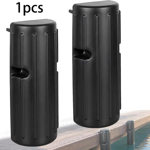 Inflatable PVC Dock Fender Guard for boats in dockside installation, showing black 4mm thick PVC with reinforced ribs, 1pcs pack, outdoor use.