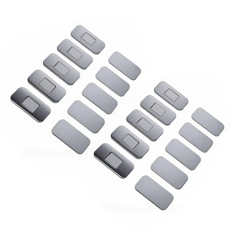 Magnetic Cabinet Door Catch Kit 20 Pcs Stainless Steel Ultra Thin Latch Holders With Adhesive Backing, No Drill Install