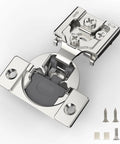 Soft Close Cabinet Hinges 2 Pack For Face Frame One Half Inch Overlay Nickel Plated 105 Degree Self Closing Kitchen Cabinet Hardware With 3 Way Adjustment For Quiet Safe Doors And DIY Friendly Easy Install, 35 mm hinge with screws
