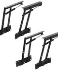 4 Pack Lift Up Top Hinges With 150N Gas Spring Coffee Table Lift Mechanism easy install black metal hinges for furniture.
