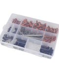 Ultimate 210-Piece Stainless Steel Fairing Bolt And Fastener Kit For Top Motorcycles with organized compartments in box