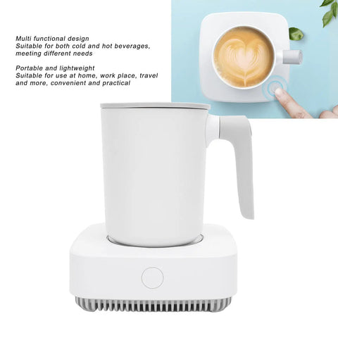 Ultimate Desktop Mug Warmer And Cooler Plate Two In One Smart Heating And Cooling Base For Coffee Milk Tea with insulated cup and base.