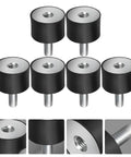 6 Pcs Rubber Isolator Shock Mounts For Fitness Equipment And Compressors Heavy Duty Black Damping Elements That Cut Vibration And Improve Stability For Gym Gear AC Units Pumps Engines And More, black rubber threaded mounts