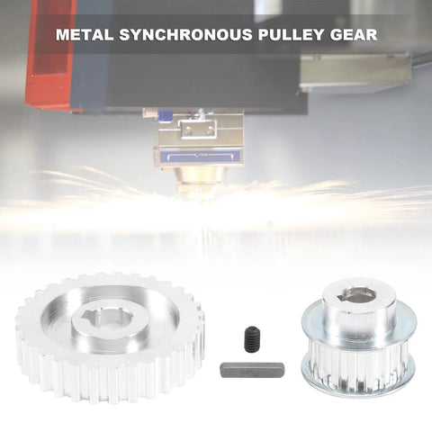 Heavy Duty Aluminum Synchronous Pulley Pair For Motor Belt Drives, 8mm bore, 4mm groove width, suitable for metal cutting stations.