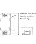 Technical drawing of Solid 50W Buck Converter Power Module 12V 24V To 5V 10A DC To DC Step Down Regulator with dimensions.