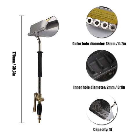 Professional Pneumatic Paint Sprayer And Cement Mortar Shooter With Stainless Steel Hopper measuring 30.3in for high-efficiency use.