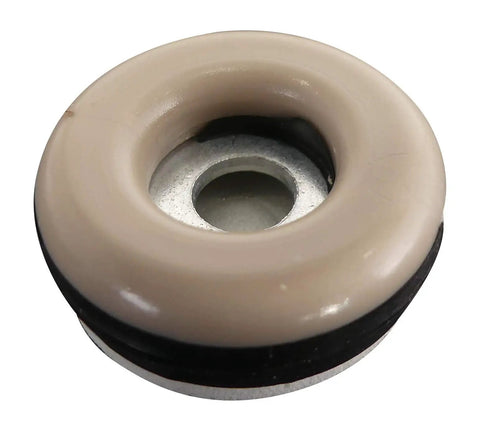 Slide Away Annoyances With These Screw On Chair Leg Glides Pack Of Eight 7 8 Inch Floor Protectors gray PE glide with metal base for furniture.