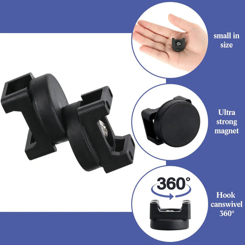 Magnetic Zip Tie Mounts Cable Management Kit 120 Piece Set With 20 Magnetic Bases And 100 Nylon Zip Ties, swivel hook design