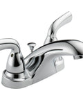 Foundations Centerset Chrome Bathroom Faucet For 4 Inch 3 Hole Vanity ADA Compliant Water Sense Brass Construction With Lifetime Warranty