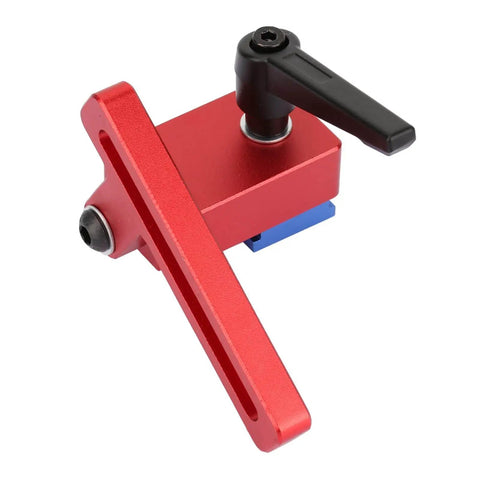 Red Beefy 30 Type Miter Track Stop Block Aluminum Alloy T Slot Stop for 30mm guide rails, pro grade woodworking jig detail view