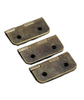 Rotating Concealed Cabinet Hinges Set, 12 Pcs 4 Hole Wood Box Case Door Hardware 19x16mm shown in a set of three